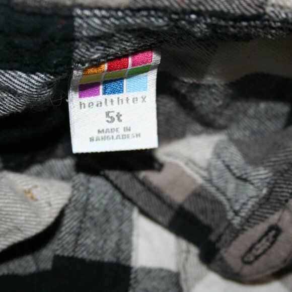 🍁BOYS 5T FLANNEL SHIRT LONG SLEEVE CHECKERED BUTTON-DOWN TOP LAYER WARM PLAID - Picture 3 of 11